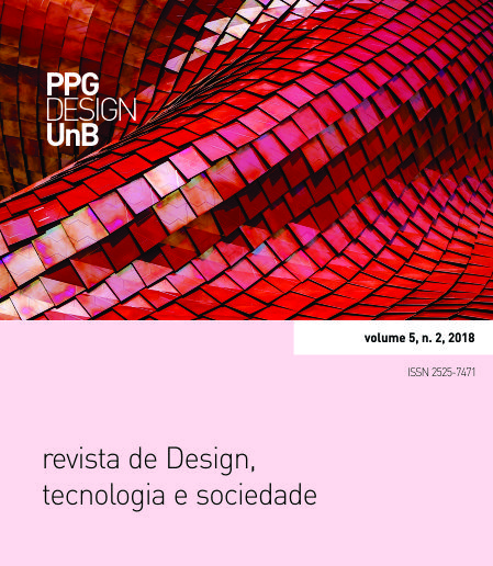 Capa da Revista de Design, Tecnologia e Sociedade, volume 5, número 2. Design Gráfico: Anderson L. de Moraes e Virgínia T. Souto.
