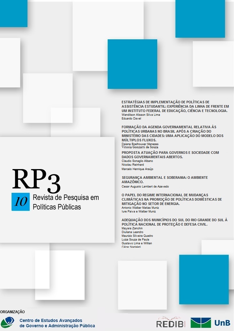 					Visualizar n. 1 (2017): n. 1 (2017): RP3 - Revista de Pesquisa em Políticas Públicas
				