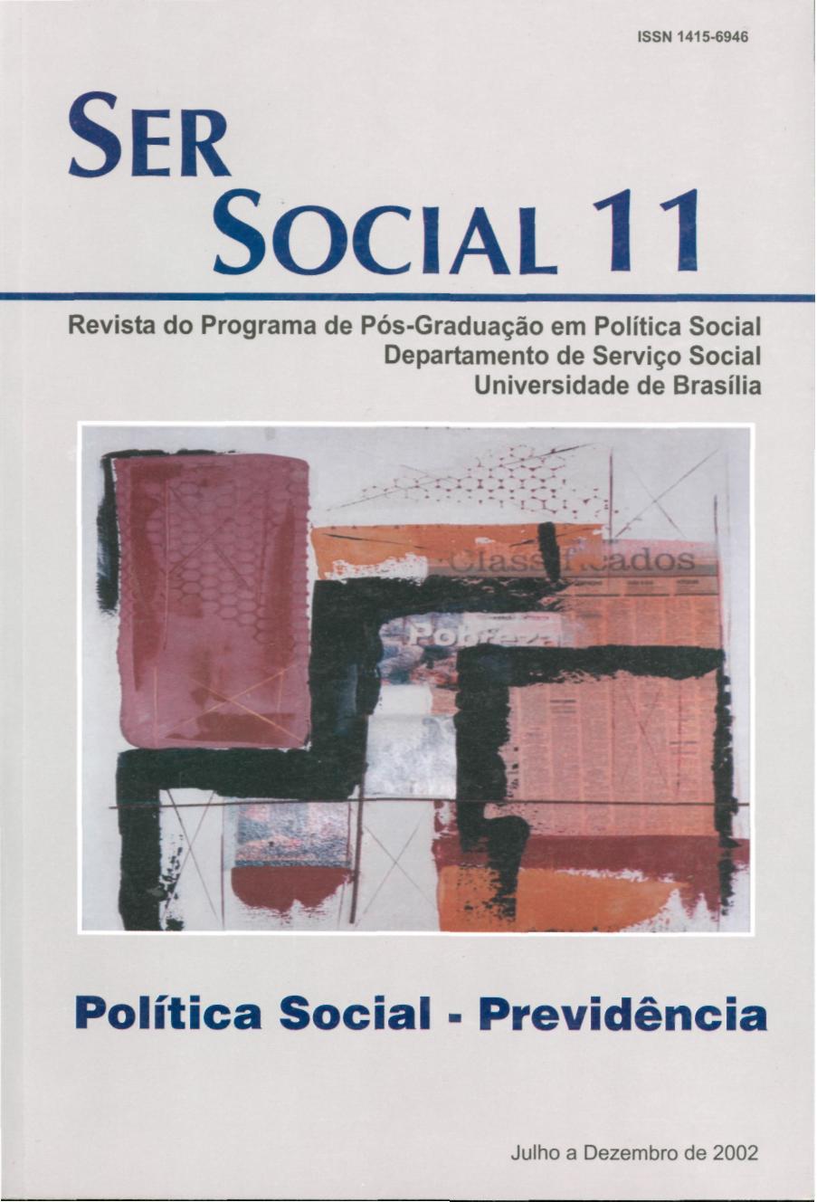 					Ver Núm. 11 (2002): Política Social - Previdência
				