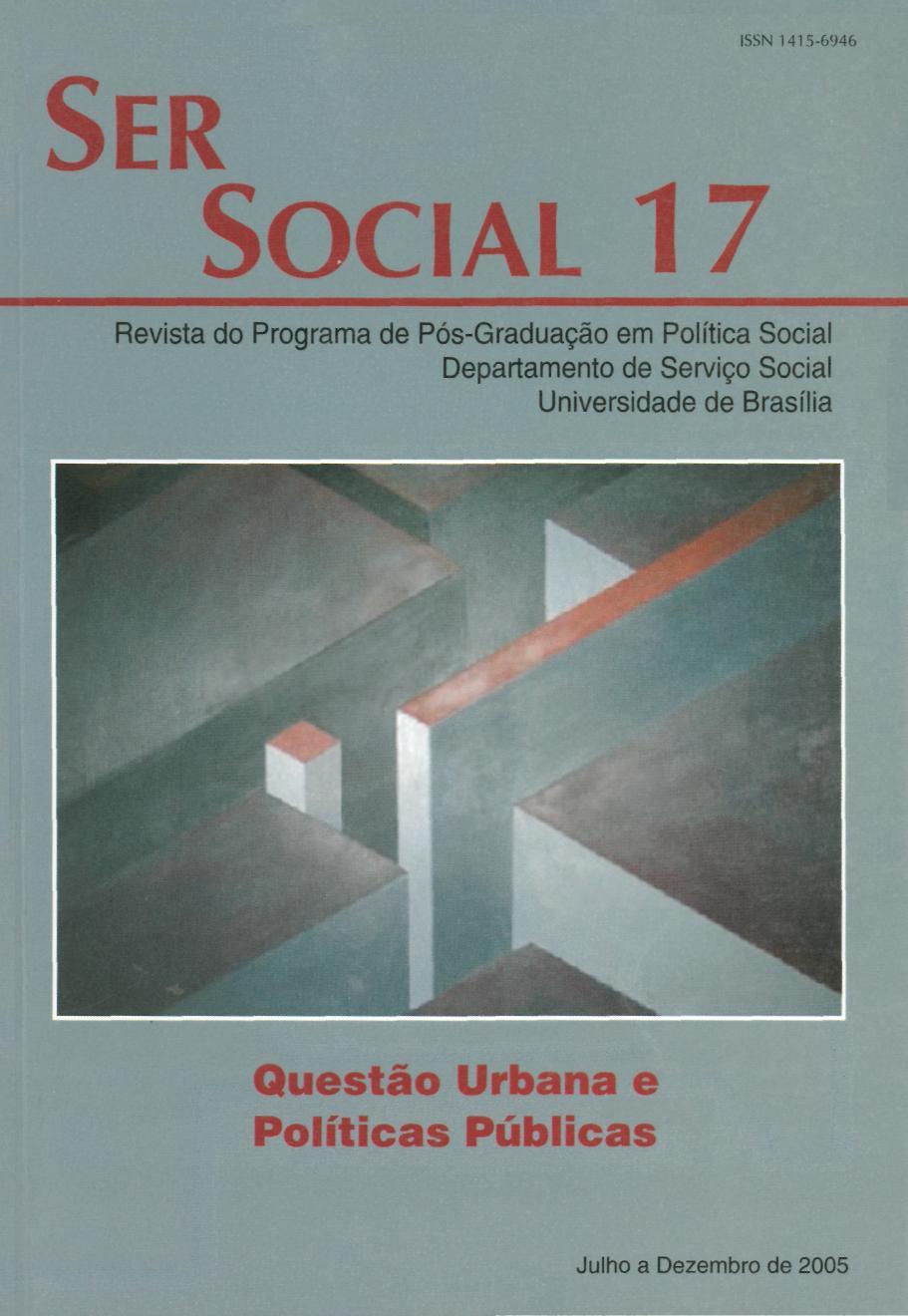 					Ver Núm. 17 (2005): Questão Urbana e Políticas Públicas
				