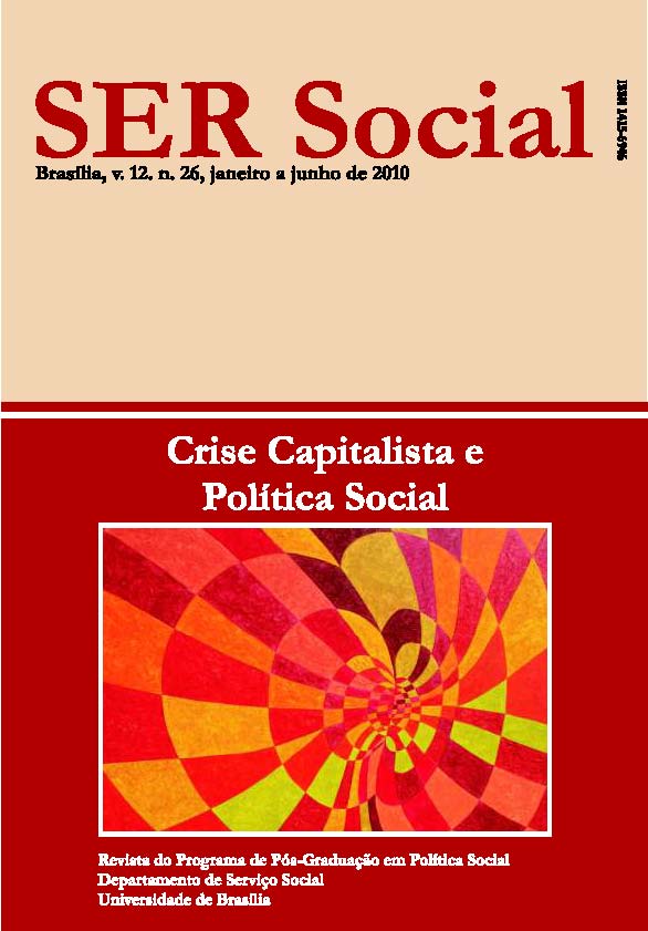 					Ver Vol. 12 Núm. 26 (2010): Crise Capitalista e Política Social
				