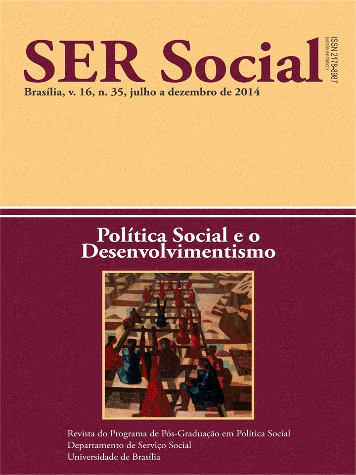 					Ver Vol. 16 Núm. 35 (2014): Política Social e Desenvolvimentismo
				