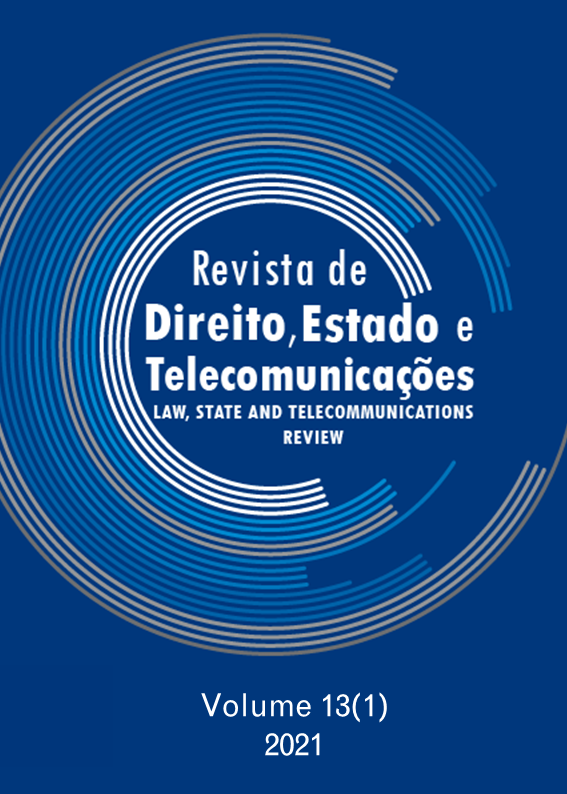 					Visualizza V. 13 N. 1 (2021): Law, State and Telecommunications Review / Revista de Direito, Estado e Telecomunicações
				