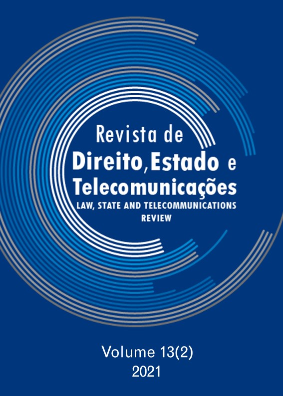 					Visualizar v. 13 n. 2 (2021): Law, State and Telecommunications Review / Revista de Direito, Estado e Telecomunicações
				
